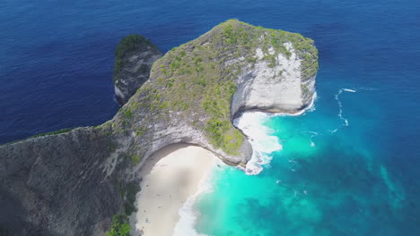 aerial footage of a very popular tourist location in bali and nusa penida