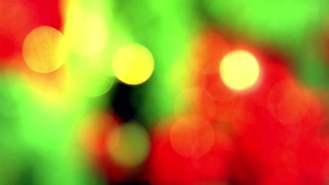 glowing christmas tree lights in an out-of-focus shot