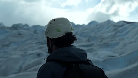 filmmaker in the perito moreno glacier, the most iconic glacier in the world