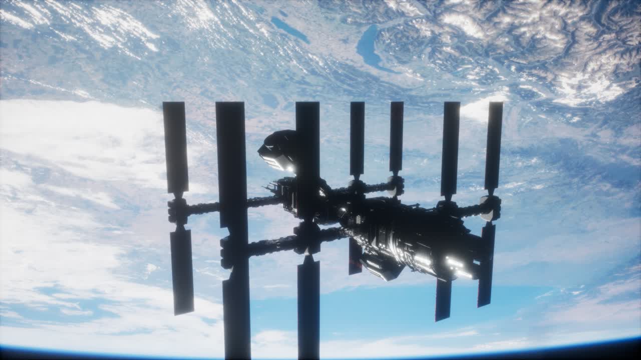 estación espacial internacional en el espacio exterior sobre el planeta tierra