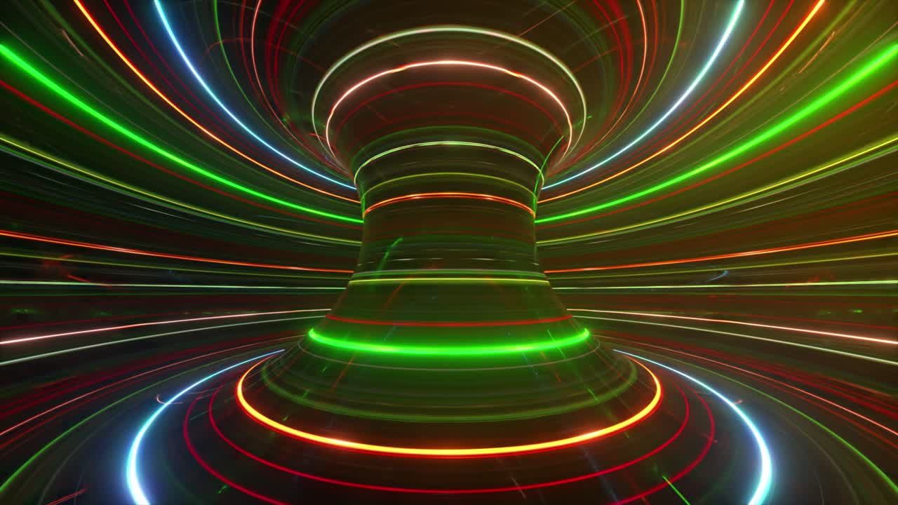 túnel de neón brillante