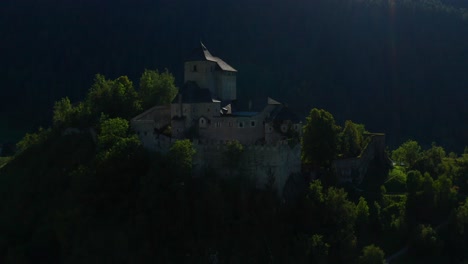 exterior of historic reifenstein castle on a hill in hamlet elzenbaum in south tyrol, italy