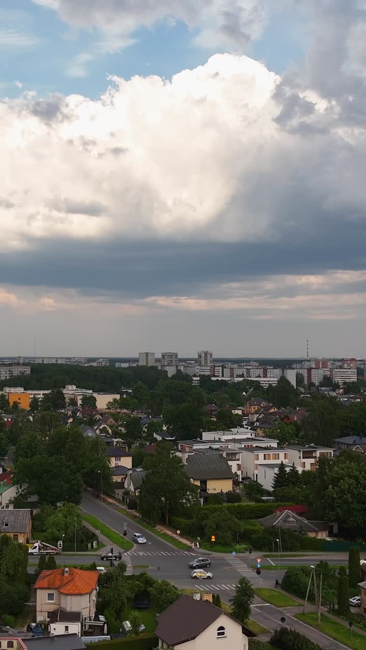 Riga's darzciems neighborhood, showcasing urban landscape and roads, aerial view