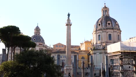 trajan's column,basilica ulpia and chiesa santa maria di loreto, rome, italy
