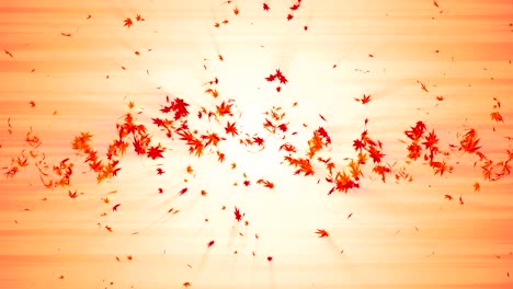 vórtice de colorido arce y hojas. espiral partícula brillante de hojas de otoño. hoja de baile. colorida naturaleza túnel bucle de animación.