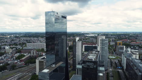 aerial view of utrecht cityscape with modern skyscrapers