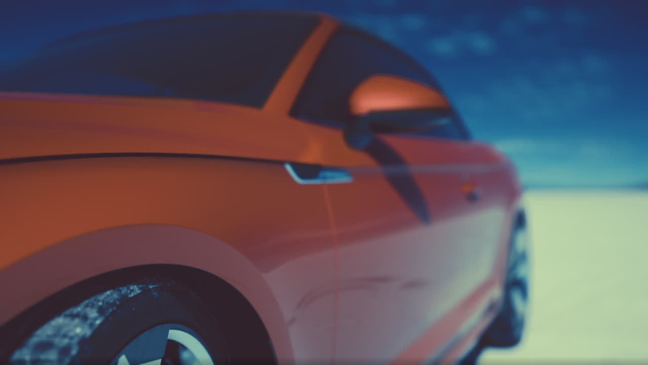 coche deportivo rojo en un día soleado