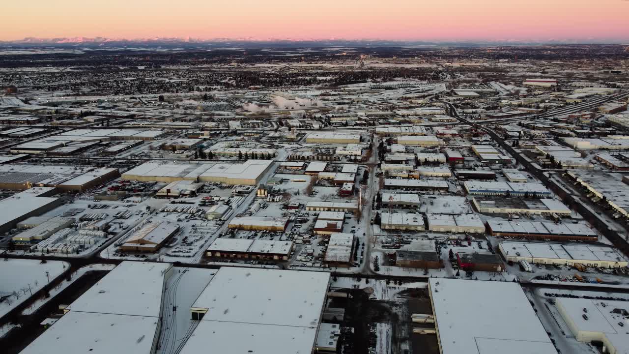 Aerial Silence: Morning Views of Calgary's Warehouse District