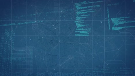 animación del procesamiento de datos sobre moléculas y constelaciones