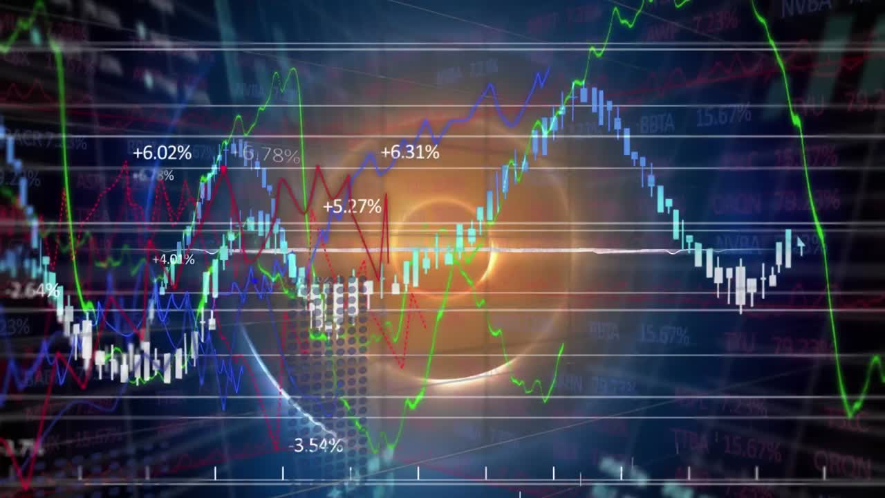 animación del procesamiento de datos financieros con escaneo de alcance