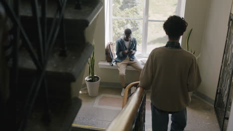 students on stairs