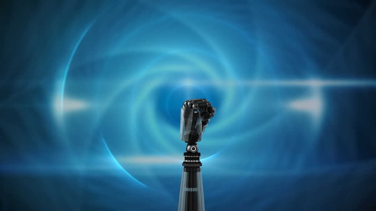 brazo de robot en un fondo abstracto