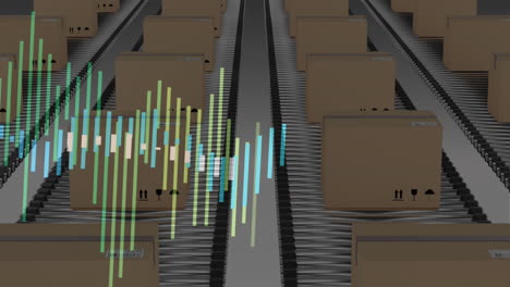 Animación-De-Gráficos-Sobre-Cajas-De-Cartón-En-Movimiento-Sobre-Cintas-Transportadoras