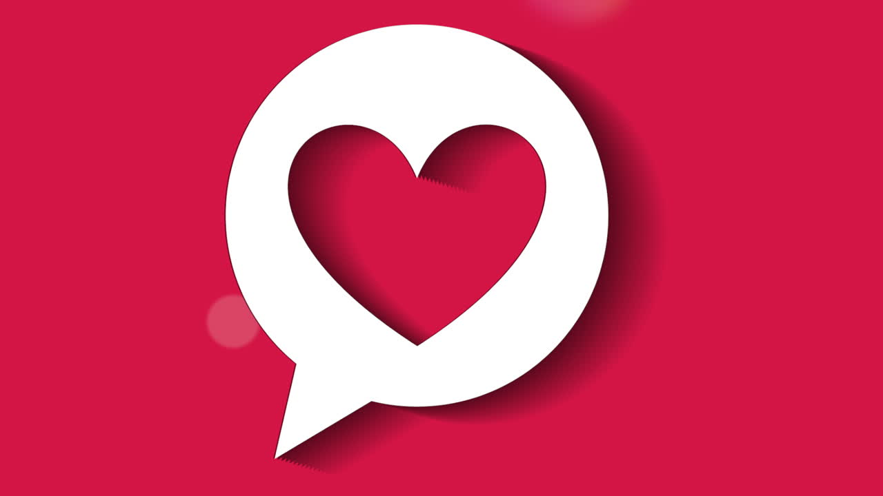 tarjeta de san valentín con el corazón amor en la animada burbuja de habla