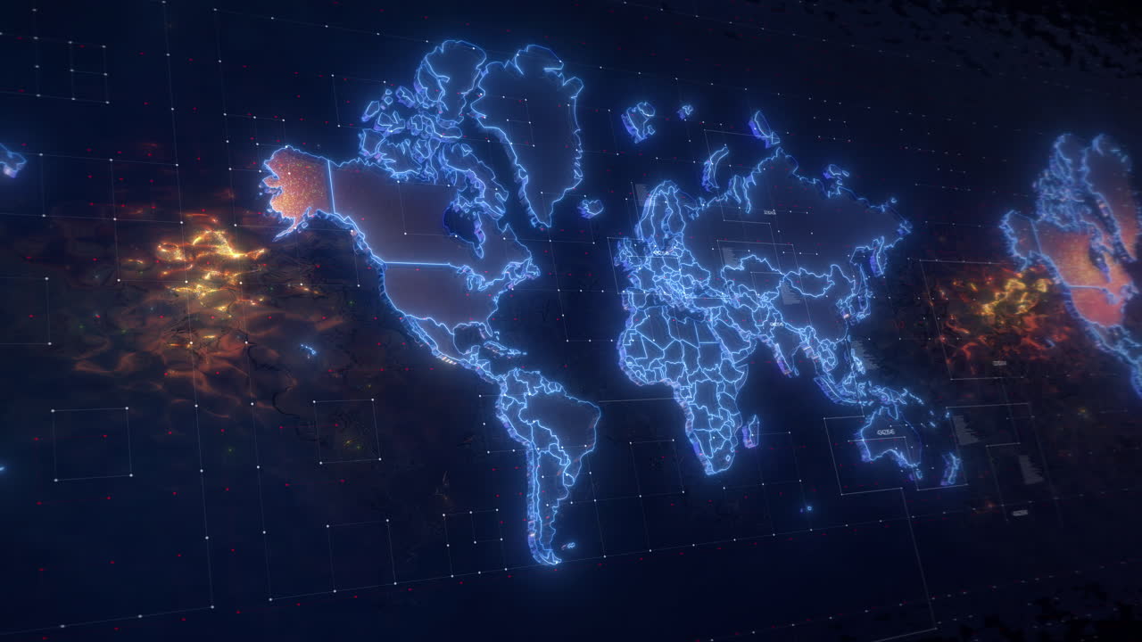 impresionante mapa del mundo en 4k cg