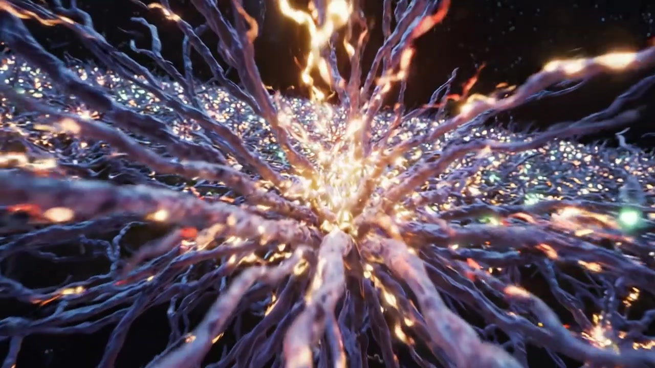 Un'intricata rete di percorsi neurali interconnessi illumina i misteri del cervello umano, rivelando complesse connessioni sinaptiche e attività neuronale con dettagli sbalorditivi