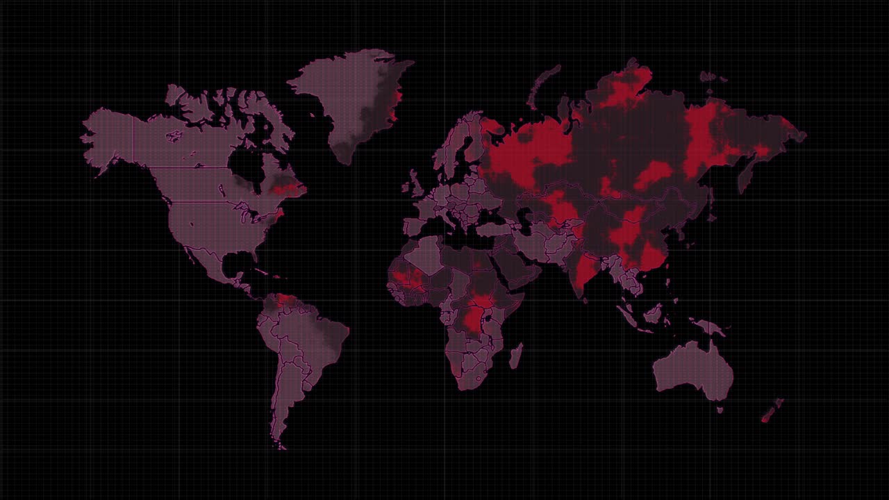 mapa del mundo animación de la pandemia del virus corona