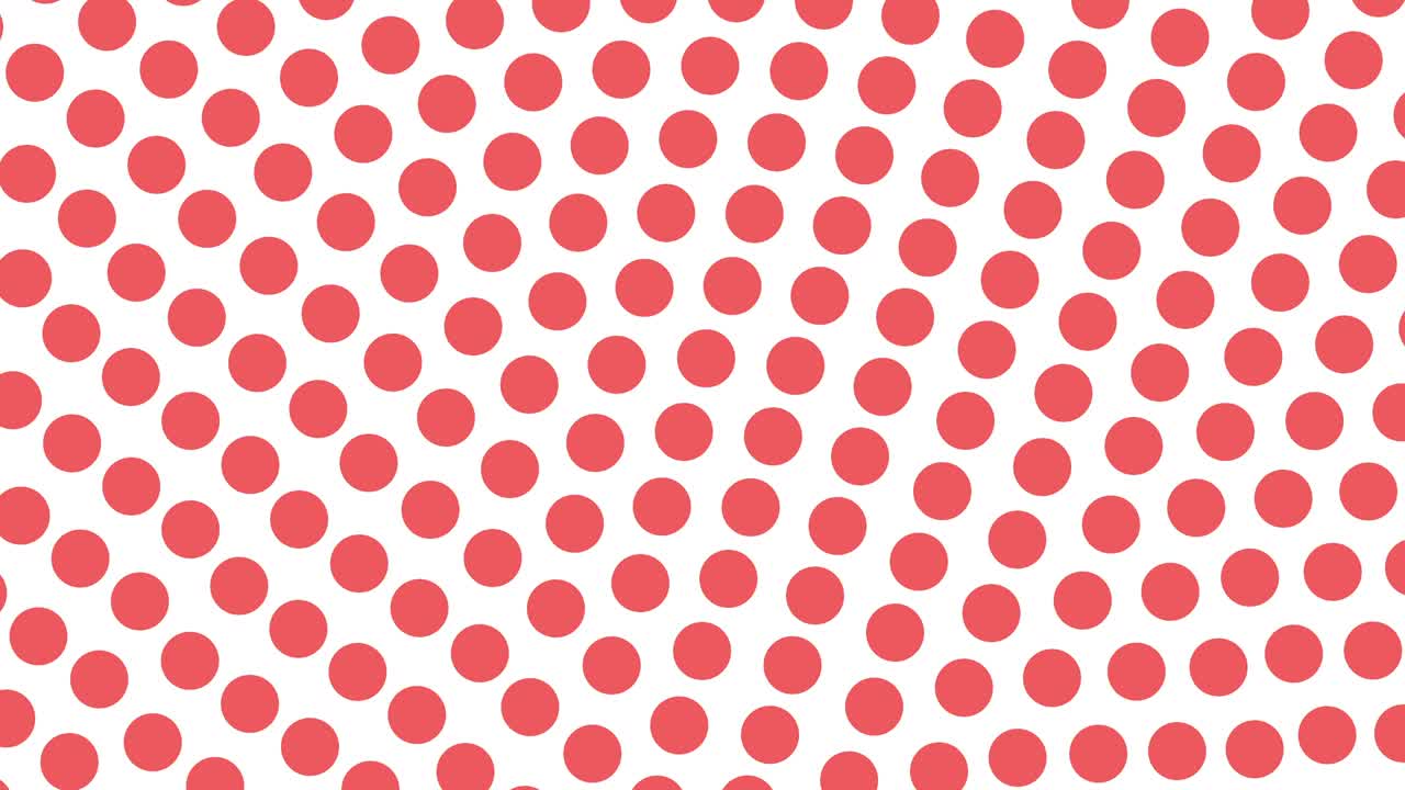 Coral dots rotating from left to right on white background