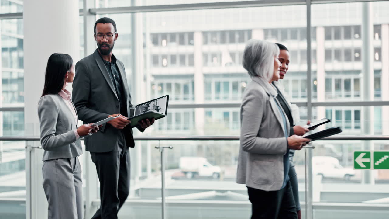 Business people, walking and staff planning
