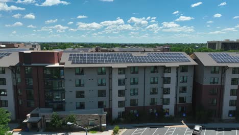 Solar-panel-arrays-on-college-dorm-roofs