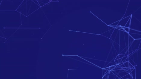 digital animation of network of connections with copy space on blue background