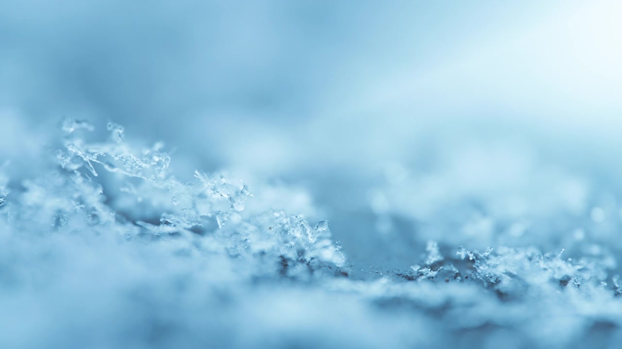 Ice crystals melting from the sunlight