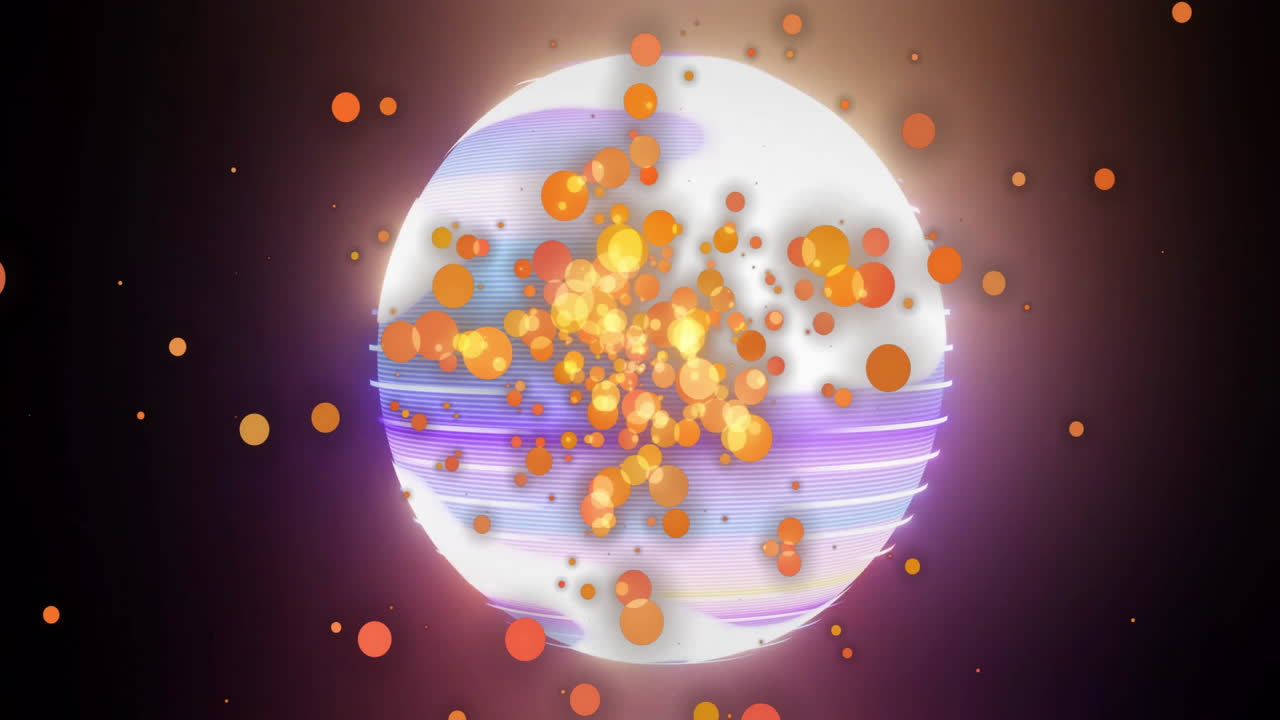 네온 글로브 위의 노란색 반점의 애니메이션