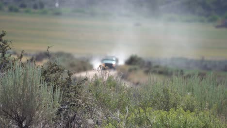 truck driving through the desert