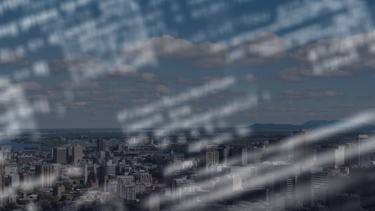 도시 풍경에 대한 연결 네트워크의 애니메이션