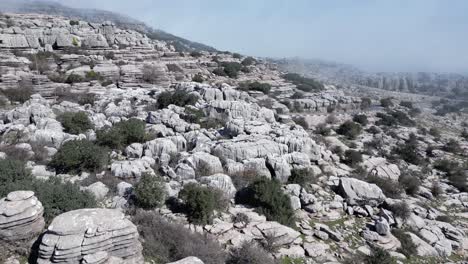 Fliegen-Mit-Einer-Drohne-Durch-Das-Naturgebiet-El-Torcal,-Ein-Karstgebiet-In-Antequera-In-Der-Provinz-Malaga,-Spanien