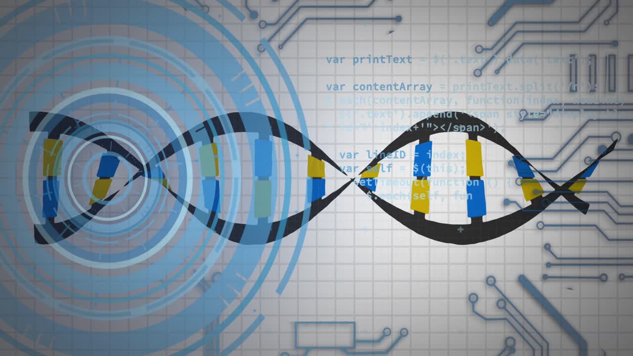 animación del procesamiento de datos médicos y escaneo de alcance sobre fondo blanco