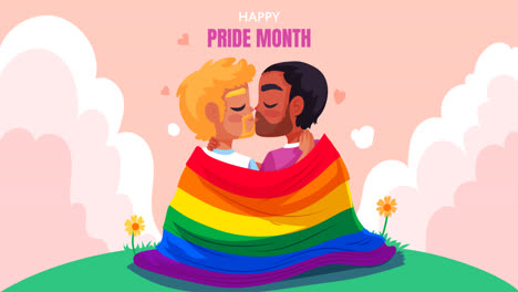 motion graphic of flat pride month lgbt illustration