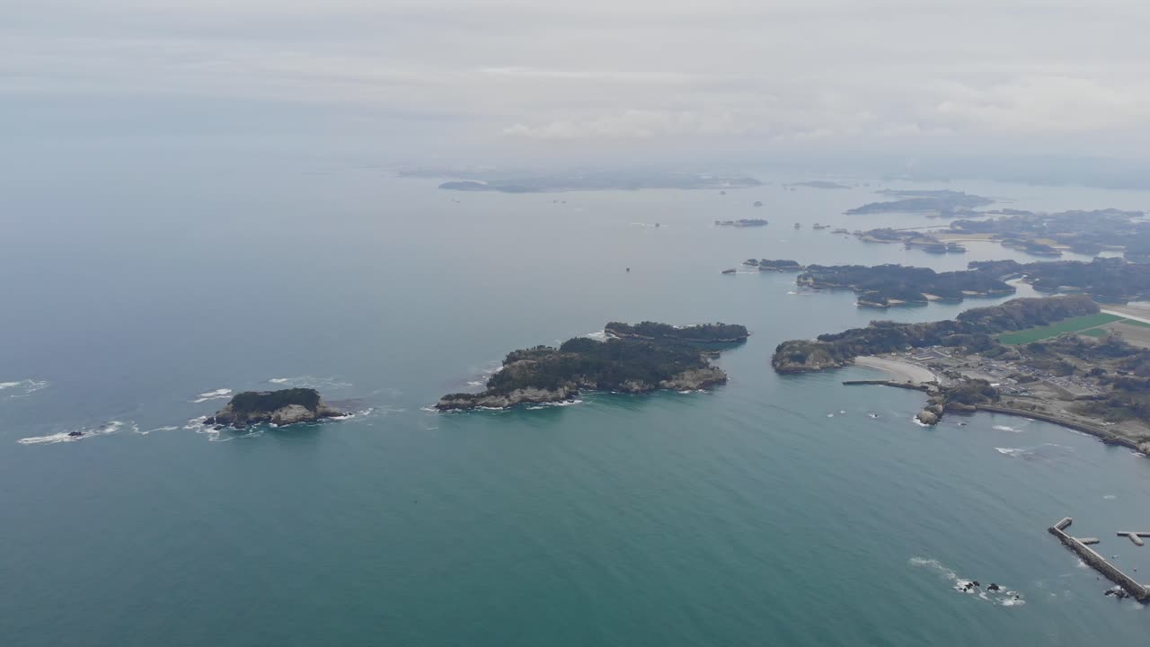 Sanriku Fukko National Park Coastline, Aerial Landscape of Japanese Natural sea environment