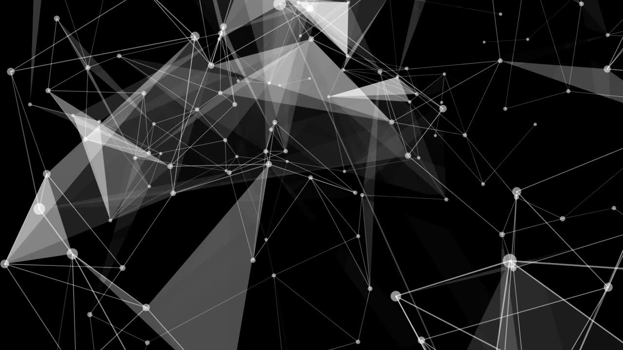 Abstract cg polygonal surface. Geometric poly triangles motion loop.
