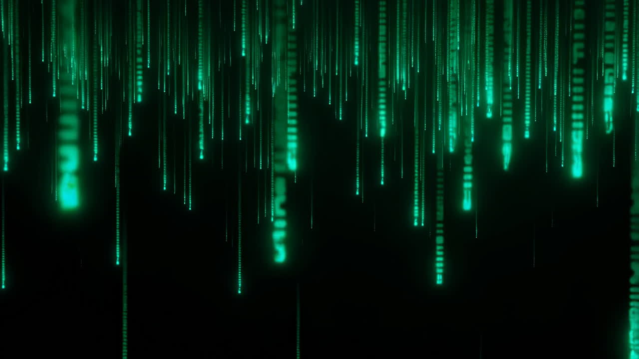 Green Matrix Code Digital Rain Background