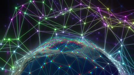 animation of network of connections over globe