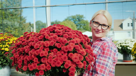 Woman-With-Red-Chrysanthemums