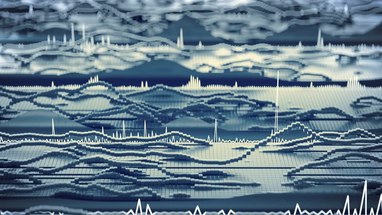 빅데이터 흐름의 파란색 매트릭스 (blue matrix of big data flow: seamless loop) - 3d 렌더링 애니메이션