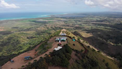 aerial of montana redonda in the dominican republic