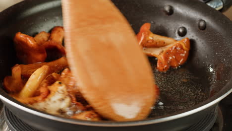Frying Chanterelle Mushrooms