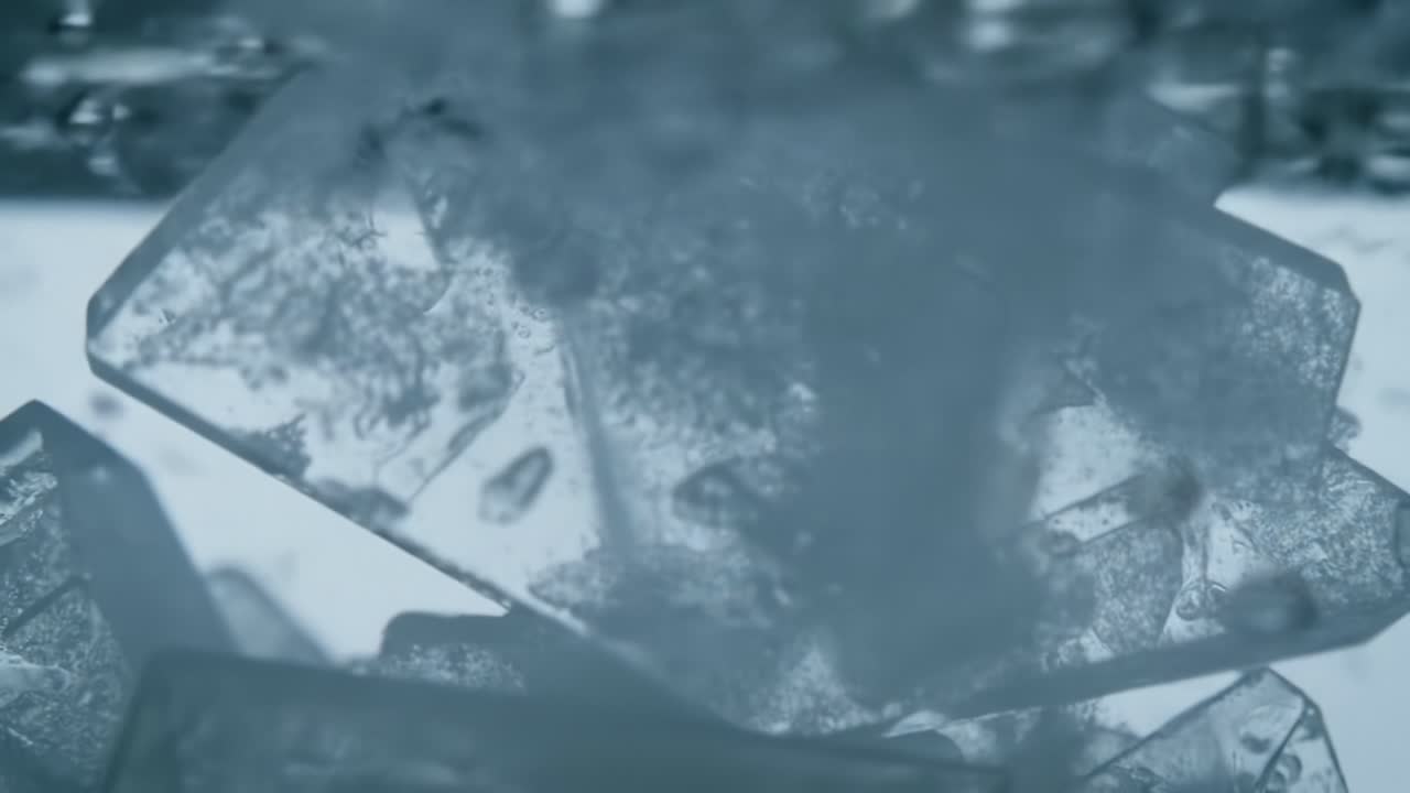 Captivating Underwater Scenes of Ice Shards Suspended in Liquid, Showcasing the Subtle Interplay of Light and Water, Evoking a Sense of Refreshing Tranquility