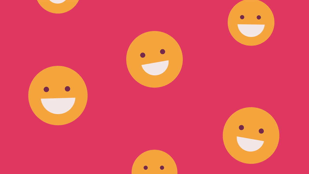 emoticones caras sonrientes animación de patrón