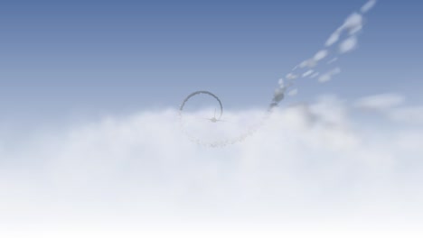 airplane performing aerial maneuver in clouds