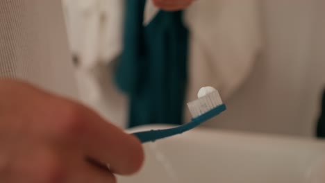 person brushing their teeth