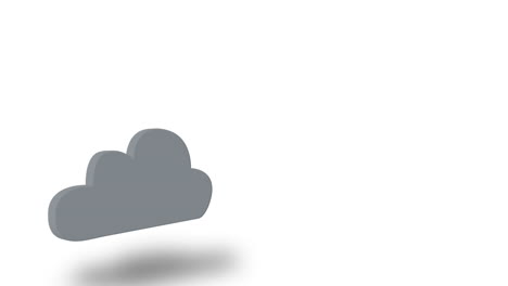 gráfico de computación en nube gris en blanco