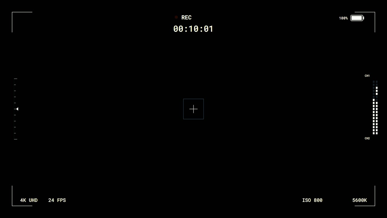 Digital Camera Recording Interface Overlay on Black Background