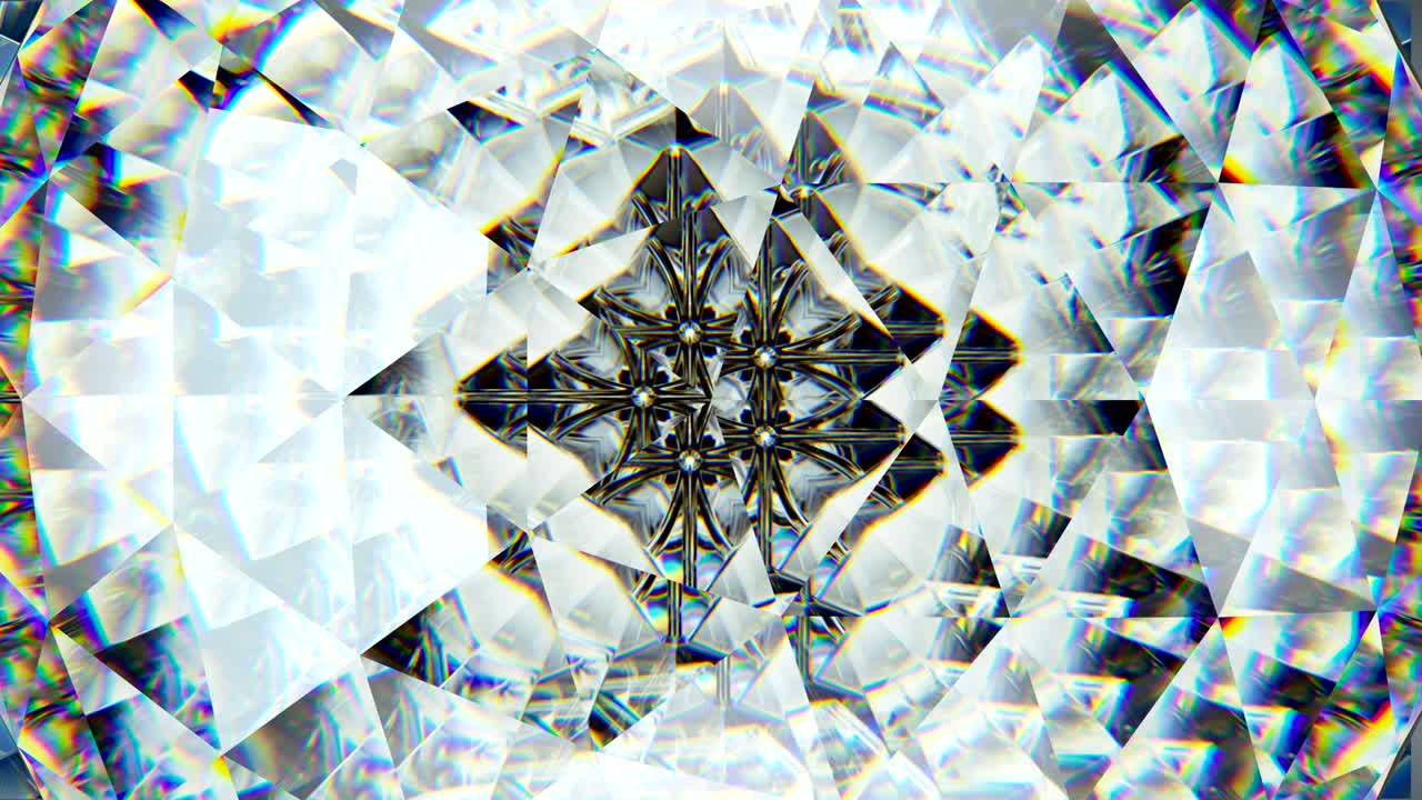 caleidoscopio giratorio de piedra preciosa de textura de diamante o vidrio brillante