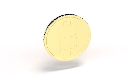 gold bitcoin on white crypto currency electronic money able to loop seamless 4k