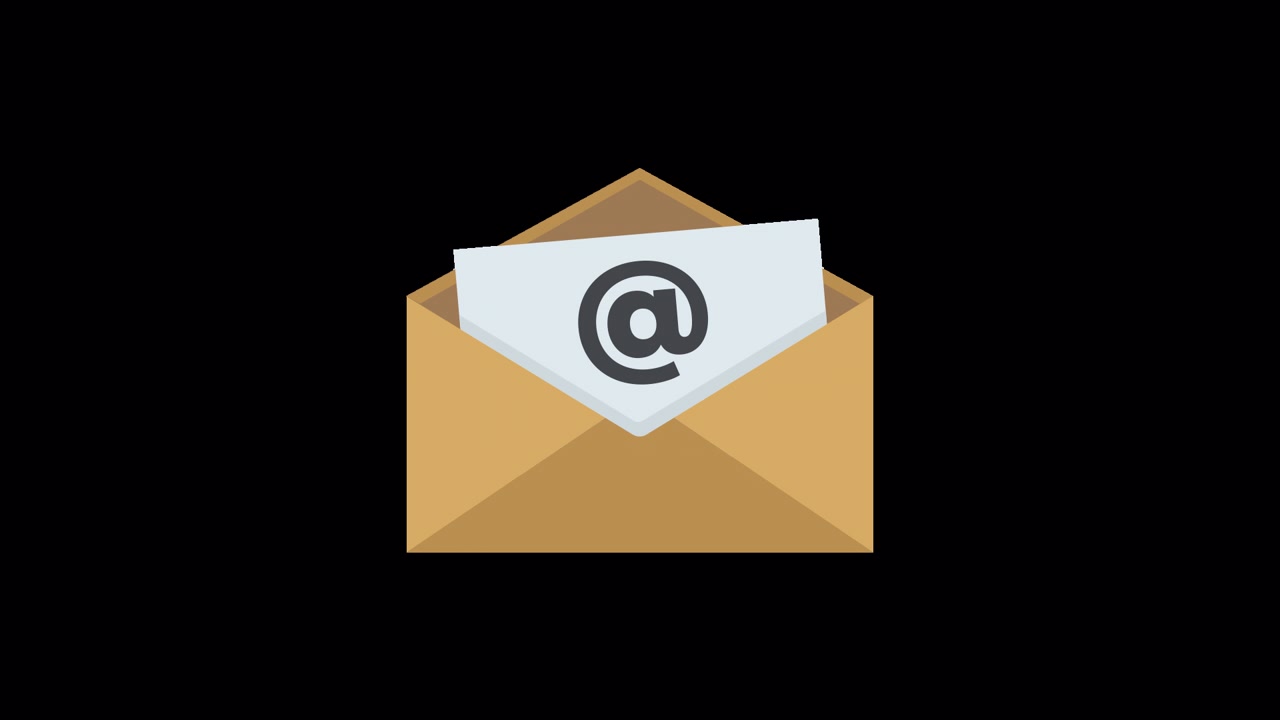 Animeret e-mailkonvolutikon med snabel-a-symbol