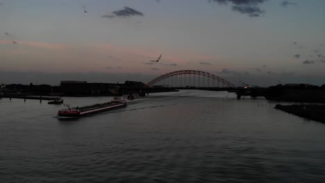 Dutch-cargo-vessel-just-passed-a-bridge